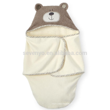 Babys &#39;100% Coton Swaddle Couverture / Serviette de bain pour bébé, Style Ours, Idéal pour emmailloter, rôtir ou câliner